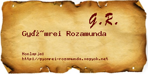 Gyömrei Rozamunda névjegykártya
